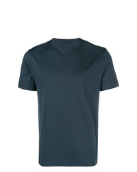T-shirt à col rond bleu marine Prada
