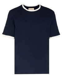 T-shirt à col rond bleu marine Prevu