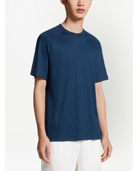 T-shirt à col rond bleu marine Zegna