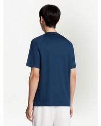 T-shirt à col rond bleu marine Zegna