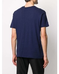 T-shirt à col rond bleu marine Yohji Yamamoto