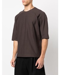 T-shirt à col rond bleu marine Homme Plissé Issey Miyake