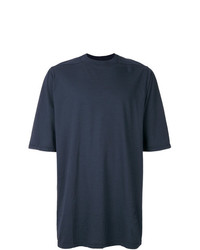 T-shirt à col rond bleu marine Rick Owens DRKSHDW