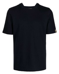 T-shirt à col rond bleu marine ROMEO HUNTE