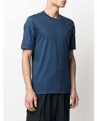 T-shirt à col rond bleu marine Z Zegna