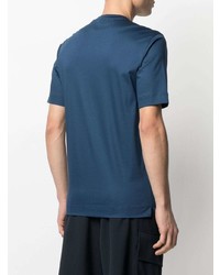 T-shirt à col rond bleu marine Z Zegna