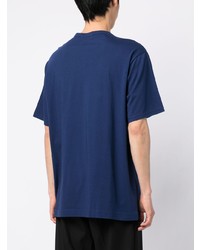 T-shirt à col rond bleu marine Yohji Yamamoto