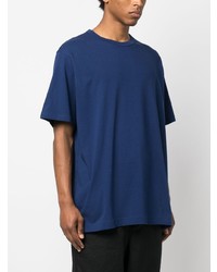 T-shirt à col rond bleu marine Yohji Yamamoto