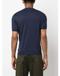 T-shirt à col rond bleu marine Corneliani