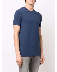 T-shirt à col rond bleu marine Ermenegildo Zegna