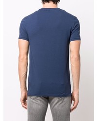 T-shirt à col rond bleu marine Ermenegildo Zegna