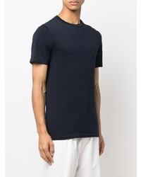 T-shirt à col rond bleu marine Corneliani