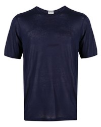 T-shirt à col rond bleu marine Saint Laurent