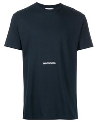 T-shirt à col rond bleu marine Saintwoods