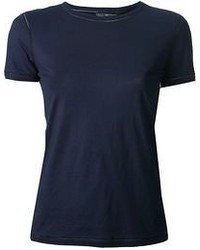 T-shirt à col rond bleu marine Salvatore Ferragamo
