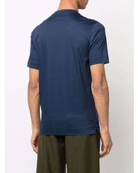 T-shirt à col rond bleu marine Z Zegna