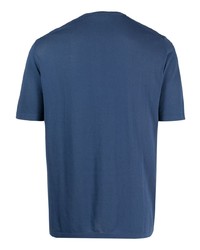 T-shirt à col rond bleu marine Roberto Collina