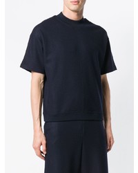 T-shirt à col rond bleu marine Jil Sander