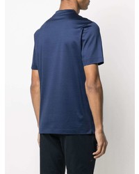 T-shirt à col rond bleu marine Canali