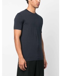 T-shirt à col rond bleu marine Malo