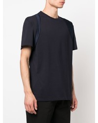 T-shirt à col rond bleu marine Alexander McQueen