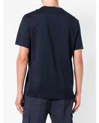 T-shirt à col rond bleu marine Z Zegna