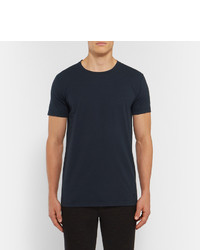 T-shirt à col rond bleu marine Tomas Maier