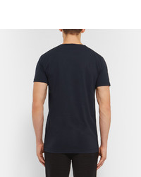 T-shirt à col rond bleu marine Tomas Maier