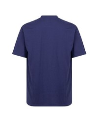 T-shirt à col rond bleu marine Supreme