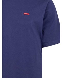 T-shirt à col rond bleu marine Supreme