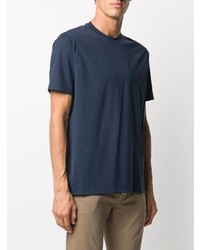 T-shirt à col rond bleu marine Z Zegna