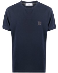 T-shirt à col rond bleu marine Stone Island