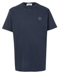 T-shirt à col rond bleu marine Stone Island