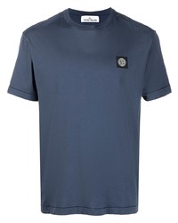 T-shirt à col rond bleu marine Stone Island