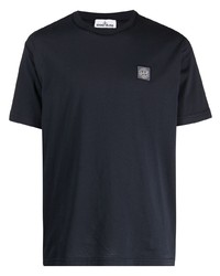 T-shirt à col rond bleu marine Stone Island