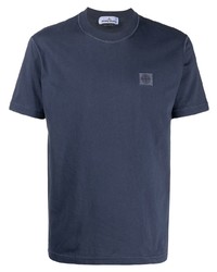 T-shirt à col rond bleu marine Stone Island