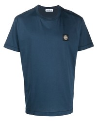 T-shirt à col rond bleu marine Stone Island