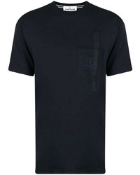 T-shirt à col rond bleu marine Stone Island