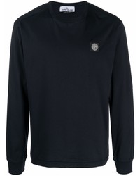 T-shirt à col rond bleu marine Stone Island