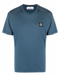 T-shirt à col rond bleu marine Stone Island