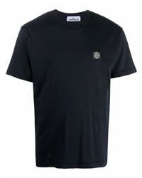 T-shirt à col rond bleu marine Stone Island