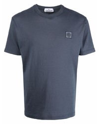 T-shirt à col rond bleu marine Stone Island