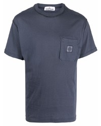 T-shirt à col rond bleu marine Stone Island