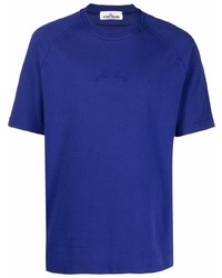 T-shirt à col rond bleu marine Stone Island