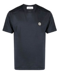 T-shirt à col rond bleu marine Stone Island