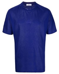 T-shirt à col rond bleu marine Stone Island