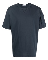 T-shirt à col rond bleu marine Stone Island