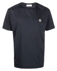 T-shirt à col rond bleu marine Stone Island