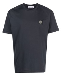 T-shirt à col rond bleu marine Stone Island