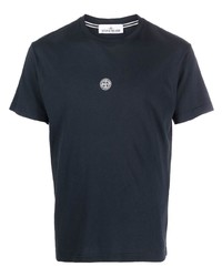 T-shirt à col rond bleu marine Stone Island